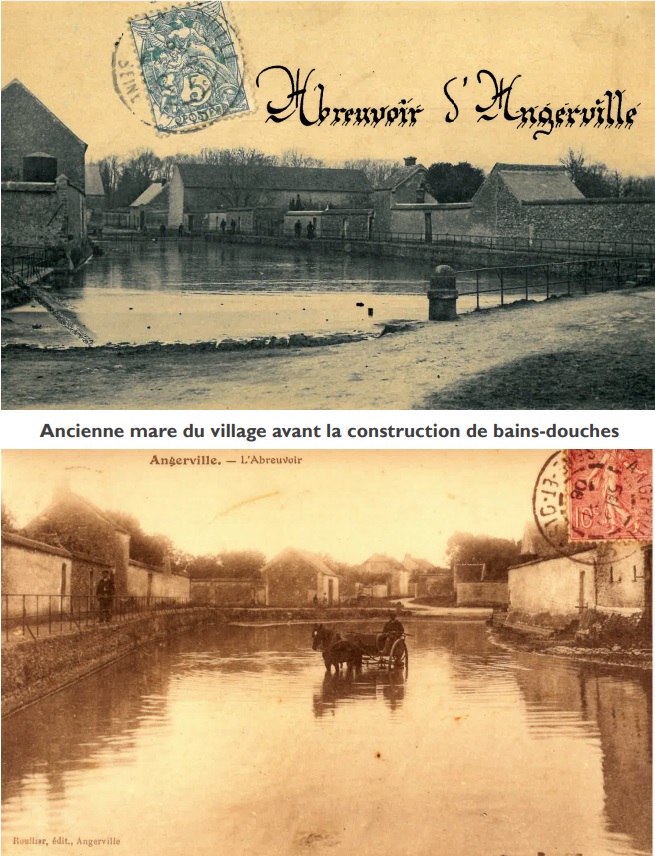 La mare du village avant les anciens bains-douches municipaux